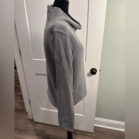 Hard Tail Forever gray ribbed mock neck sweater oversized - Picture 3 of 8